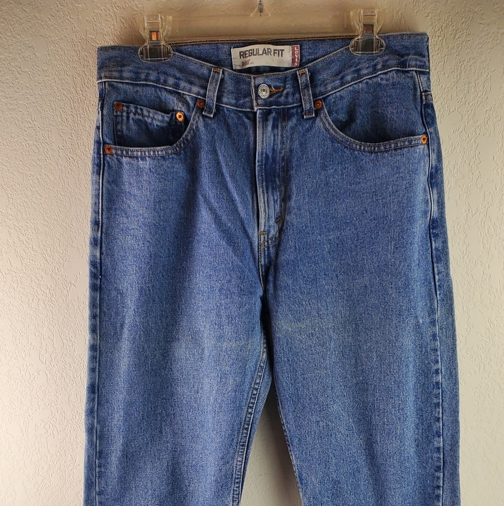 Levis 505 Denim Blue Jeans Mens 32x36
